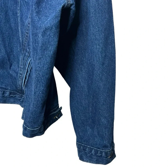 Vintage 4X denim Jean jacket oversized embossed‎ logo 895 local USW Texas 4XL TX - Picture 5 of 13